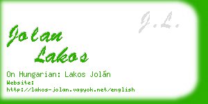 jolan lakos business card